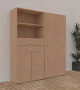 Büroschrankwand 160 cm breit Mega 210 Buche