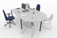 Doppelarbeitsplatz YD3 160x260 cm Gestellfarbe Grafit Tischplatten Lichtgrau