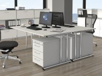 Doppelarbeitsplatz Artline1 160x160cm Weiß