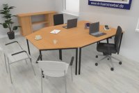 Doppelarbeitsplatz 229 x 160 cm DB1 mit Besprechungstisch Tischplatten Buche