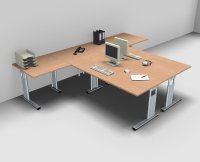 Doppelarbeitsplatz GD14 Buche