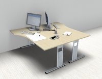Doppelarbeitsplatz PC-Schreibtische C-Fuß
