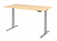 Schreibtisch HDK 160 cm elektrisch höhenverstellbar silber ahorn