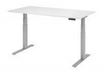 Schreibtisch HDK 160 cm elektrisch höhenverstellbar silber weiss