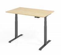 elektrisch höhenverstellbarer Schreibtisch 120 x 80 cm BaseLite Ahorn Grafit