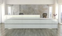 Empfangstheke Focus White K12 409x92 cm