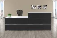 Empfangstheke Focus Dark Weiss-Anthrazit 275 cm breit