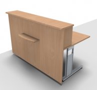 Empfangstheke Solid 160 cm Buche ohne Monitorausschnitt Frontansicht