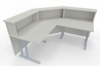 Empfangstheke Solid 180x180 cm Innenansicht Weiß