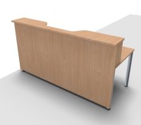 Empfangstheke Solid 200 cm mit Monitorausschnitt Buche