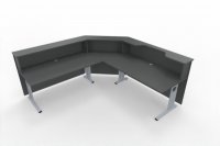 Empfangstheke Solid Winkeltheke 240x240 cm K3 Onyx-Grau Innenansicht