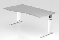 Schreibtisch Unna Freiform Lichtgrau-weiss