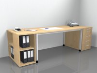 Schreibtisch mit Anstellcontainern Ahorn
