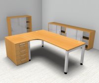Arbeitszimmer HB35J Büromöbel Ahorn/Silber