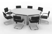 Konferenztisch DC2 Weiss mit 8 Stühle