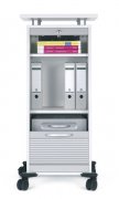 Mobiler Büroschrank Stehpult Frontansicht offen
