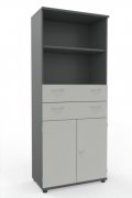 Modulschrank TEN 80 cm breit 5 Ordnerhöhen Onyx Weiß
