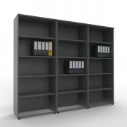 Regalwand TR4 240 cm breit 5 Ordnerhöhen Onyx-Grau