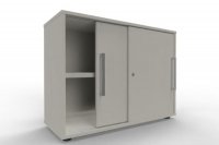 Schiebetürenschrank KM 2 Ordnerhöhen 100 cm breit Weiß