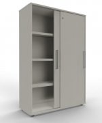 Schiebetürenschrank KM 4 Ordnerhöhen 100 cm breit Weiß