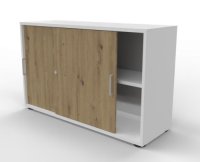 Schiebetürenschrank VH9 2 OH 120 cm Weiss-Asteiche