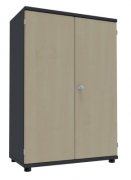 Aktenschrank TEN 3 Ordnerhöhen 80 cm breit onyxgrau /Ahorn