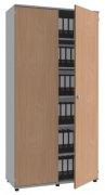 Aktenschrank TEN 6 Ordnerhöhen, 120 cm breit Lichtgrau/Buche