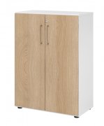 Schrank VH9 3 OH 80 breit Weiss-Eiche