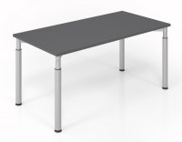 Schreibtisch Yach 160x80 cm Grafit-Silber