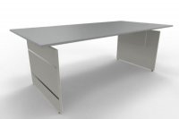 Schreibtisch 200x100 cm Form4 Wangengestell Tischplatte Lichtgrau