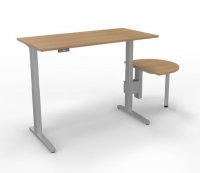Schreibtisch XBM mit Anbautisch Eiche