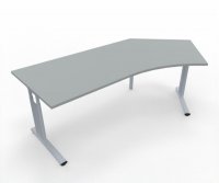Schreibtisch Mega 135 Grad rechte Seite Lichtgrau