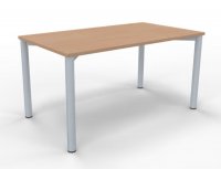 Schreibtisch 140 cm Gestell silber Buche
