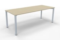 Schreibtisch 200x80 cm Gestell silber Ahorn
