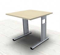 Schreibtisch Mega C-Fuß 80 cm Ahorn