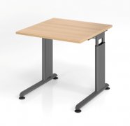 Schreibtisch Zell 80 cm Grafit Eiche mit Seitenblende