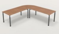 Winkelschreibtisch YE4 240x240 cm Nussbaum Gestell Grafit