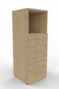 Schubladenschrank VH9 3 Ordnerhöhen 40 cm breit Ahorn