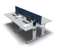 Teamarbeitsplatz TG1 für 4 Personen Lichtgrau