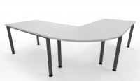 Winkelschreibtisch 220 x 220 cm H220 Gestellfarbe Grafit Tischplatten Weiß