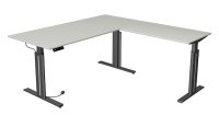 Elektrischer Winkelschreibtisch 180 x 180 cm Move3 elegant Tischplatten Dekor Lichtgrau