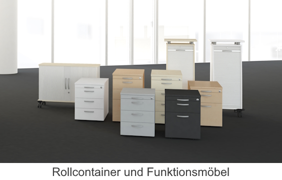 Rollcontainer Schreibtischcontainer und Funktionsmöbel